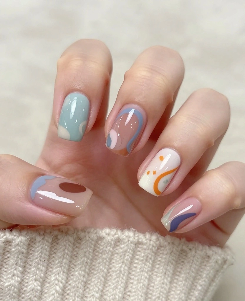 Stunning Wedding Nails Inspiration for Every Bride: 30 Ideas to Elevate Your Look - 14. Artistic Abstract Designs 1