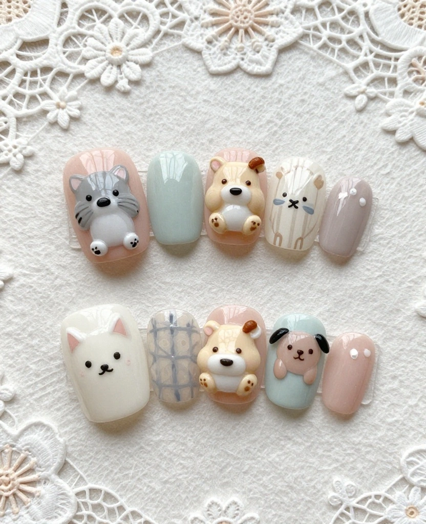 Stunning Wedding Nails Inspiration for Every Bride: 30 Ideas to Elevate Your Look - 18. Whimsical Animal Motifs 1