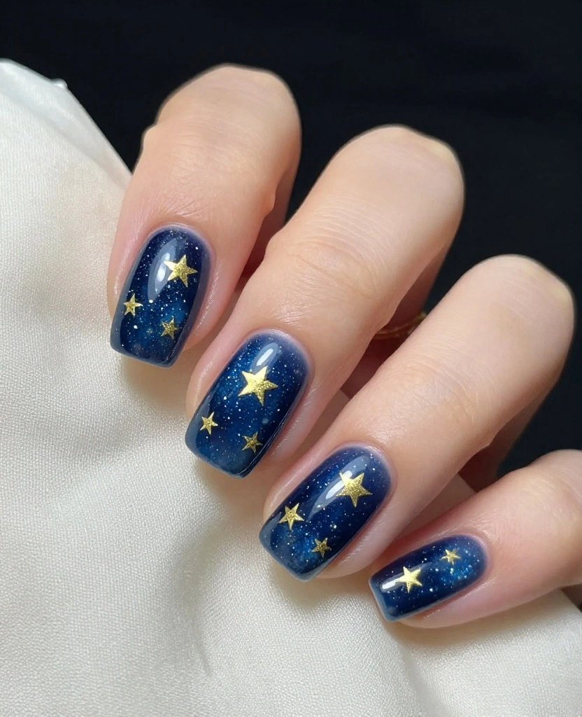 Stunning Wedding Nails Inspiration for Every Bride: 30 Ideas to Elevate Your Look - 19. Starry Night Inspiration 1