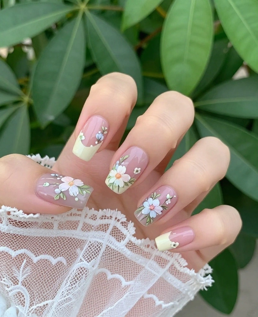Stunning Wedding Nails Inspiration for Every Bride: 30 Ideas to Elevate Your Look - 2. Romantic Floral Nail Art 1