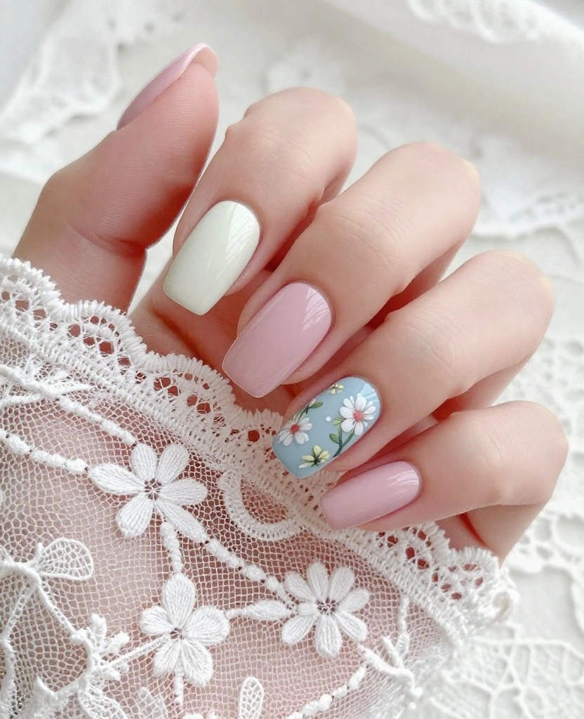 Stunning Wedding Nails Inspiration for Every Bride: 30 Ideas to Elevate Your Look - 20. Sweet Pastel Shades 1