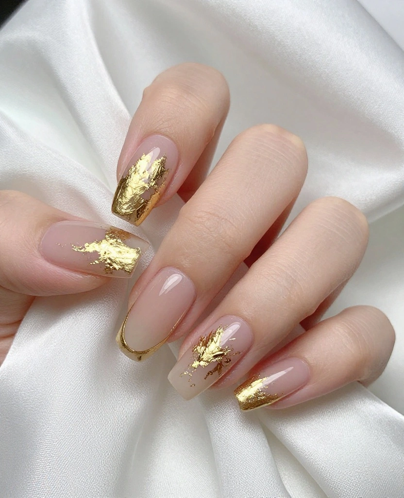 Stunning Wedding Nails Inspiration for Every Bride: 30 Ideas to Elevate Your Look - 21. Elegant Foil Accents 1