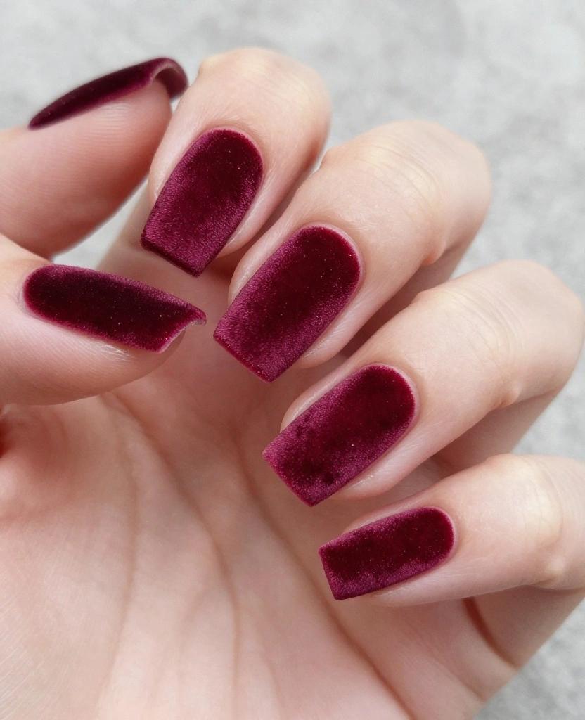 Stunning Wedding Nails Inspiration for Every Bride: 30 Ideas to Elevate Your Look - 28. Luxurious Velvet Textures 1