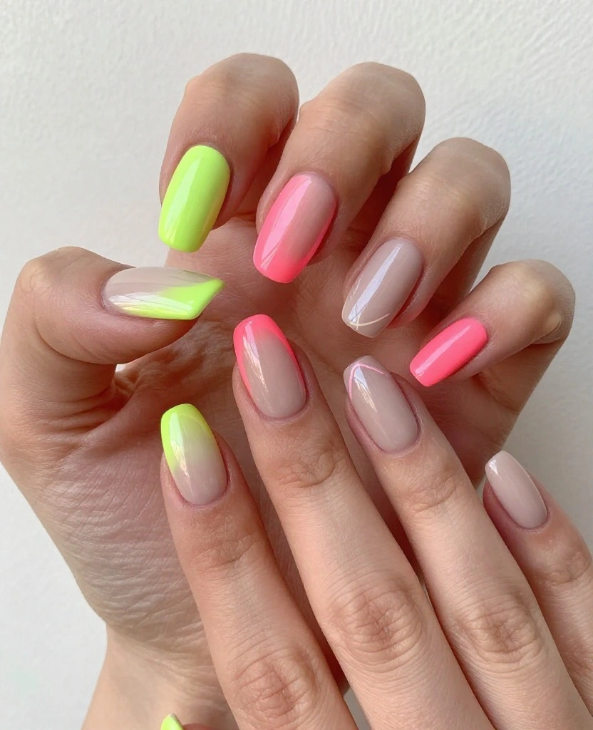 Stunning Wedding Nails Inspiration for Every Bride: 30 Ideas to Elevate Your Look - 29. Bright Neon Accents 1