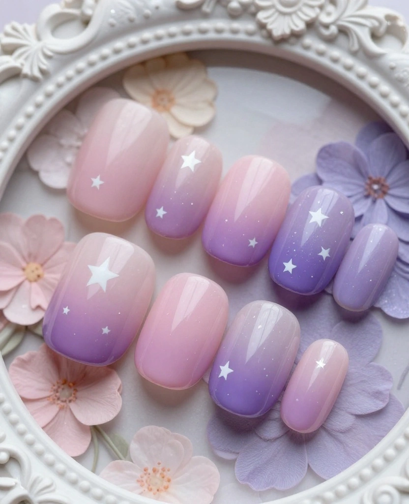 Stunning Wedding Nails for Bridesmaids: 25 Elegant Ideas to Wow on the Big Day - 21. Dreamy Twilight Designs 1