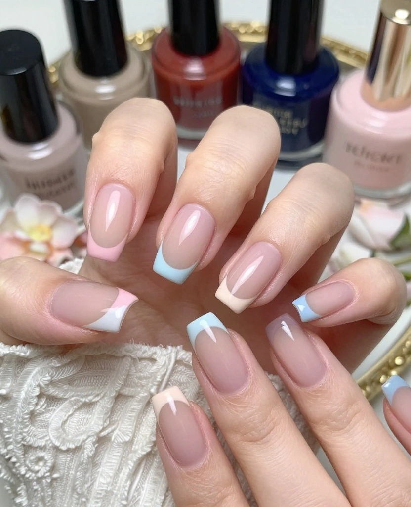 Stunning Wedding Nails for Bridesmaids: 25 Elegant Ideas to Wow on the Big Day - 4. Classic French Tips with a Twist 1