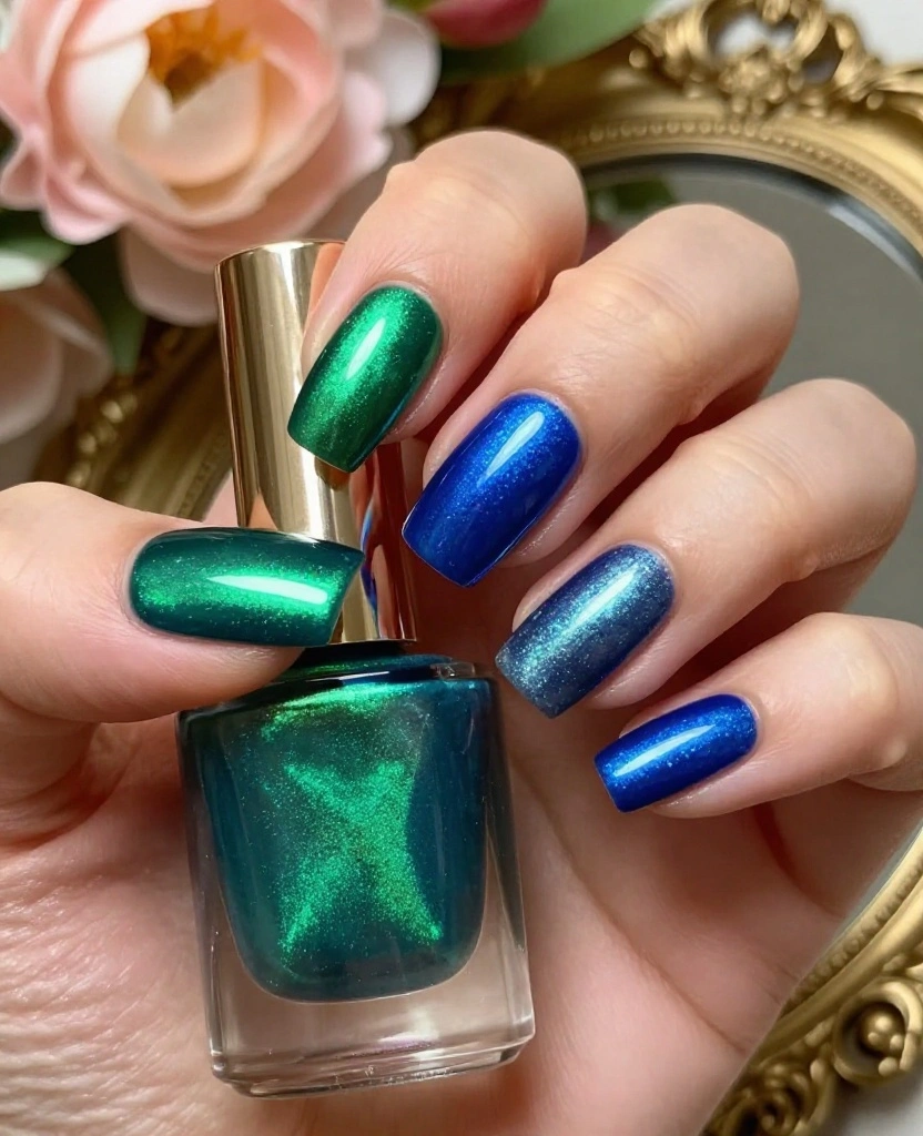 Stunning Wedding Nails for Bridesmaids: 25 Elegant Ideas to Wow on the Big Day - 6. Jewel-Toned Elegance 1