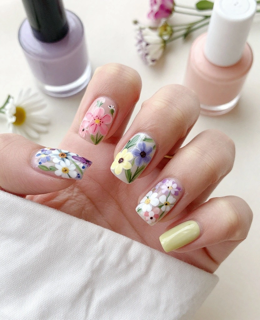 Stunning Wedding Nails for Guests: Perfect Designs for Every Season and Style - 1. Floral Fantasy: Spring-Inspired Wedding Nails 1
