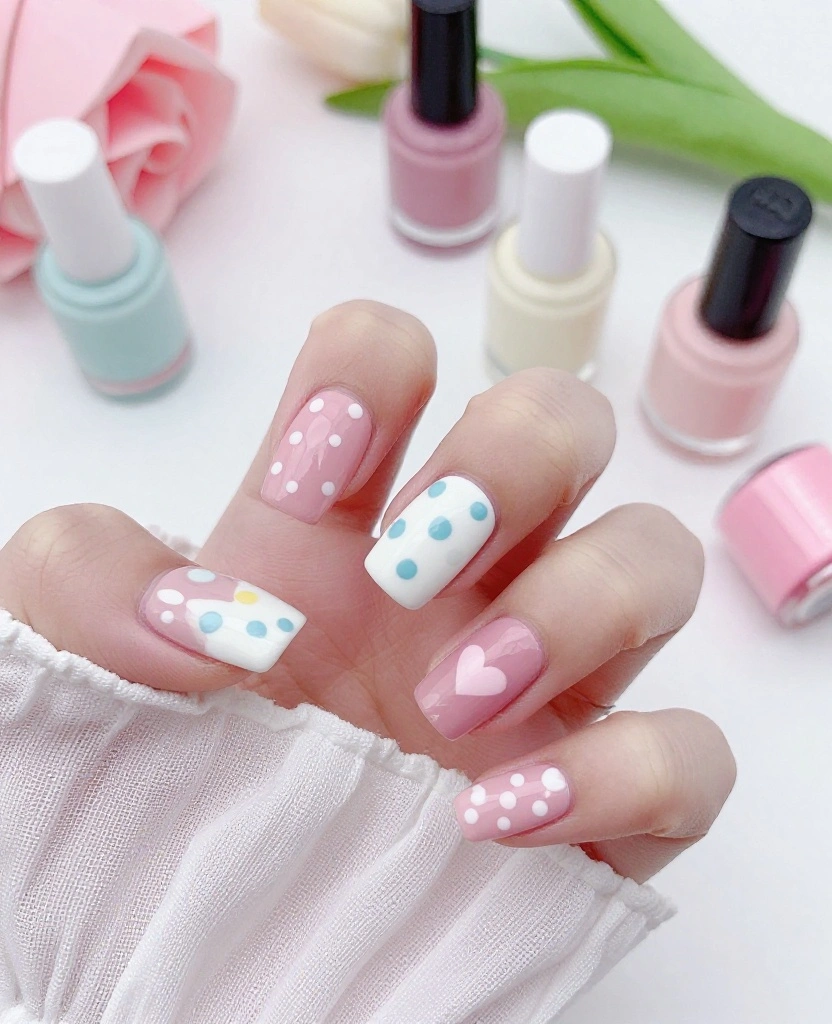 Stunning Wedding Nails for Guests: Perfect Designs for Every Season and Style - 6. Playful Pastels: Cute and Fun Designs 1