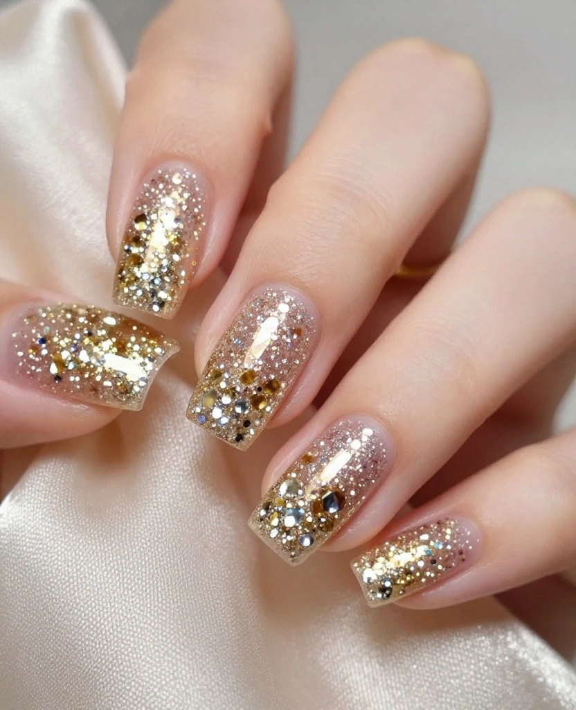 Stunning Wedding Nails for Your Bridal Look: Ideas for Every Style and Theme - 3. Glitter and Glam 1