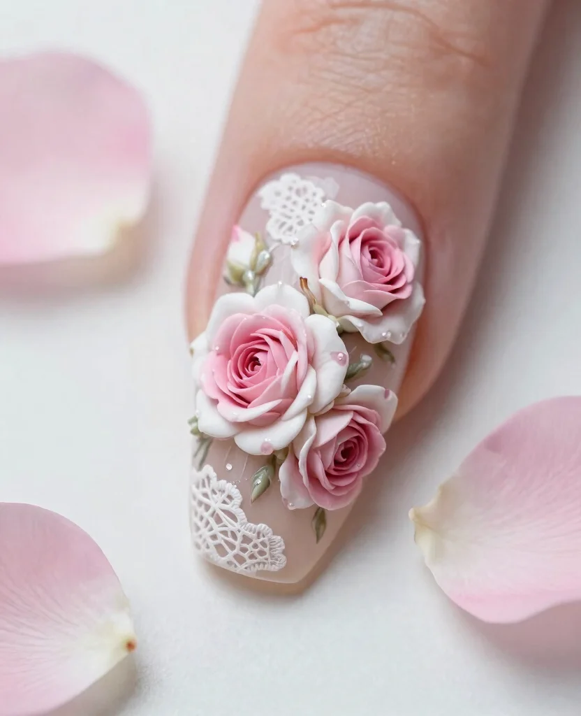 Stunning Wedding Nails for Your Bridal Look: Ideas for Every Style and Theme - 4. Floral Nail Art 1