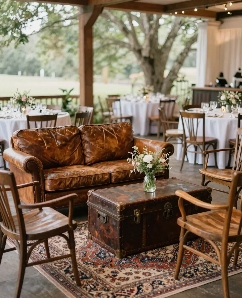 Transform Your Big Day: Inspiring Rustic Wedding Decor Ideas to Enchant Your Guests - 3. Vintage Furniture Finds 1