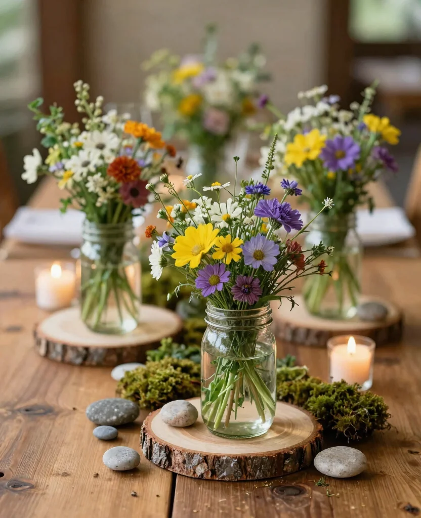 Transform Your Big Day: Inspiring Rustic Wedding Decor Ideas to Enchant Your Guests - 4. Nature-Inspired Centerpieces 1