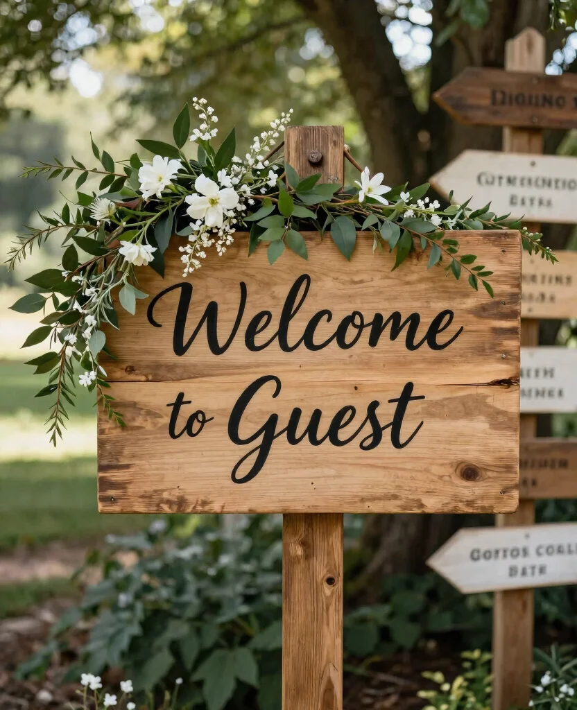 Transform Your Big Day: Inspiring Rustic Wedding Decor Ideas to Enchant Your Guests - 5. Handwritten Signs 1