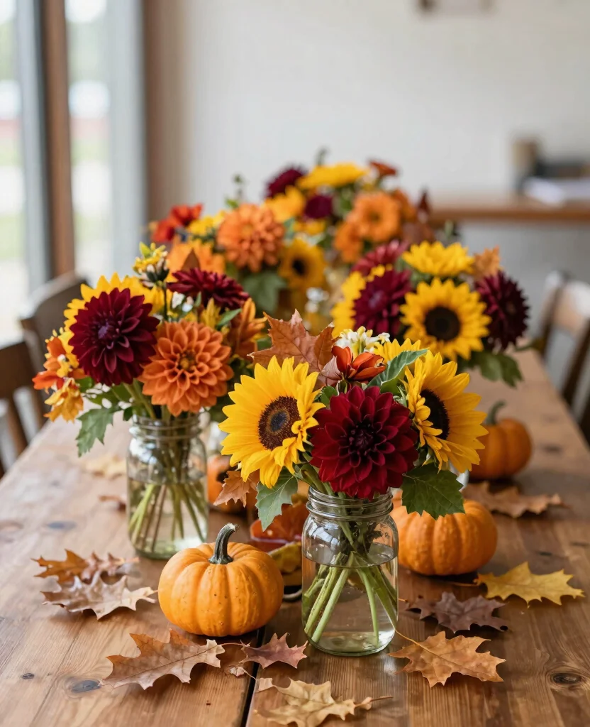 Transform Your Fall Wedding: Stunning Decorations for Memorable Receptions - 2. Lush Floral Arrangements 1