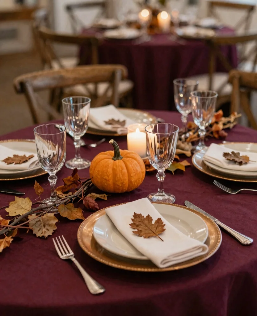 Transform Your Fall Wedding: Stunning Decorations for Memorable Receptions - 3. Seasonal Table Settings 1
