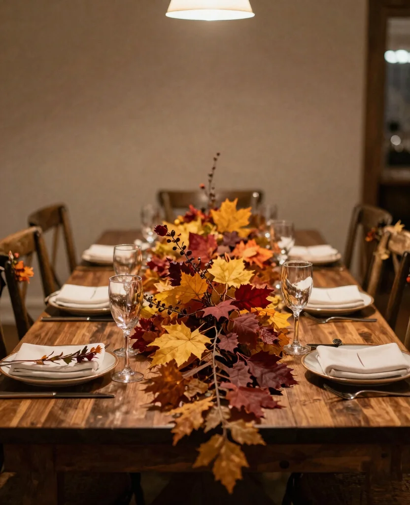 Transform Your Fall Wedding: Stunning Decorations for Memorable Receptions - 7. Natural Fall Foliage 1