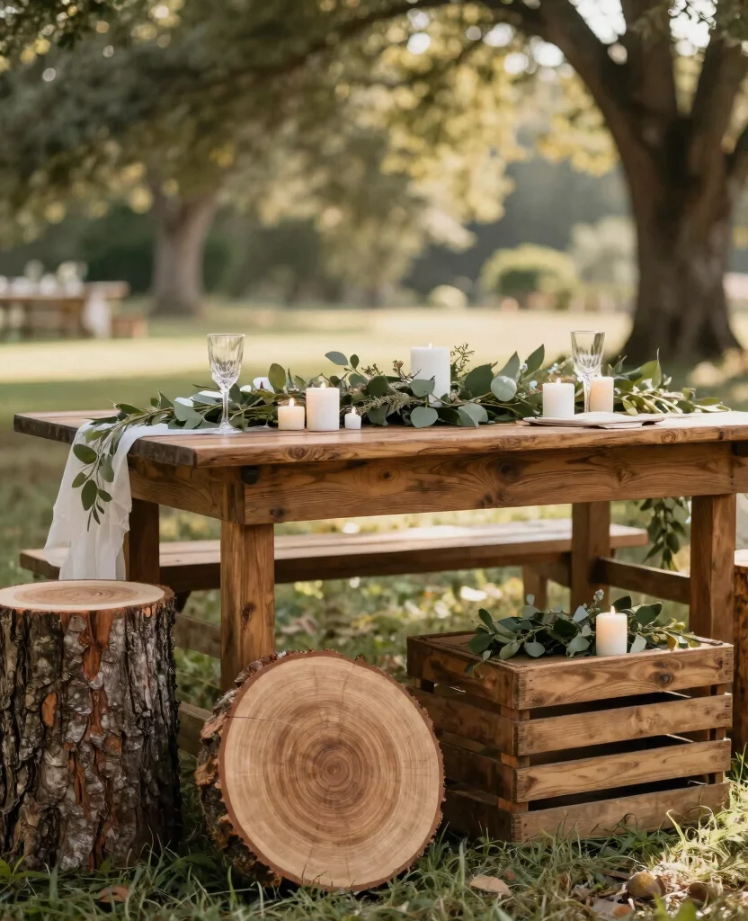 Transform Your Wedding: Stunning DIY Table Decor Ideas on a Budget! - 5. Rustic Wooden Accents 1