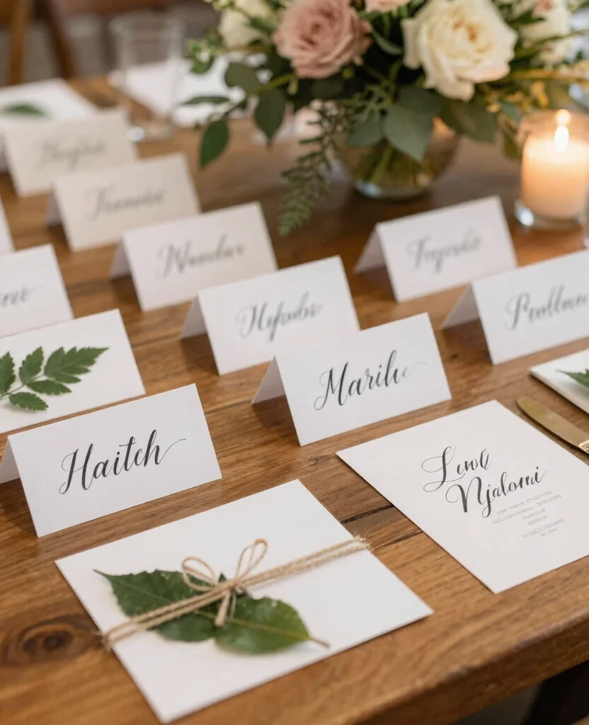 Transform Your Wedding: Stunning DIY Table Decor Ideas on a Budget! - 6. Customized Place Cards 1