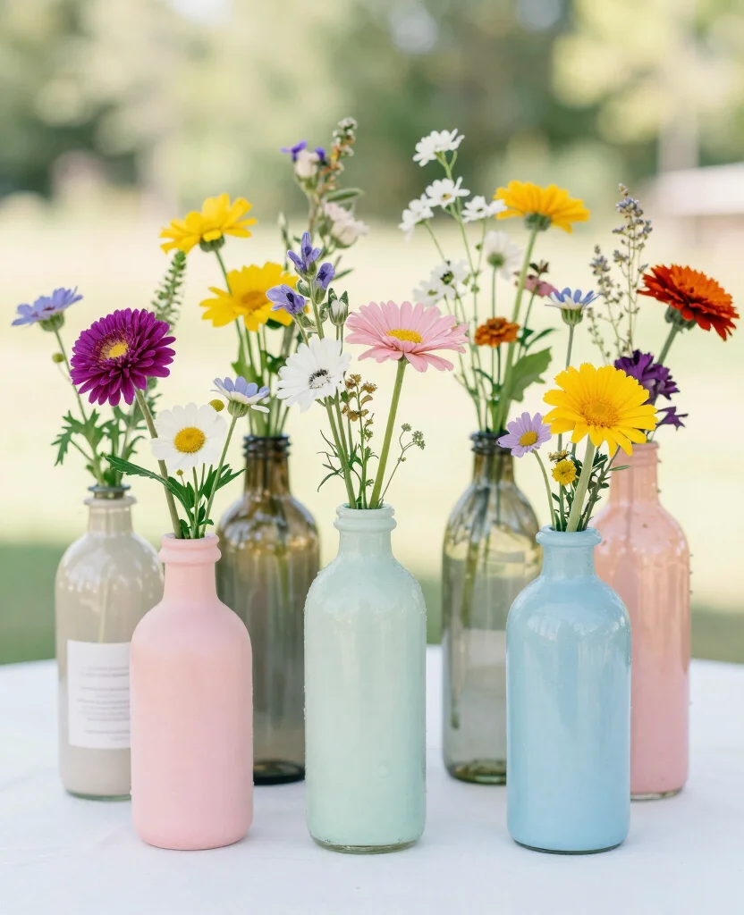 Transform Your Wedding: Stunning DIY Table Decor Ideas on a Budget! - 7. Recycled Bottle Vases 1