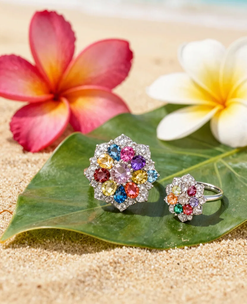 Tropical Dreams: Stunning Destination Bridal Sets for Your Beach Wedding Vows - 4. Tropical Floral Inspirations 1