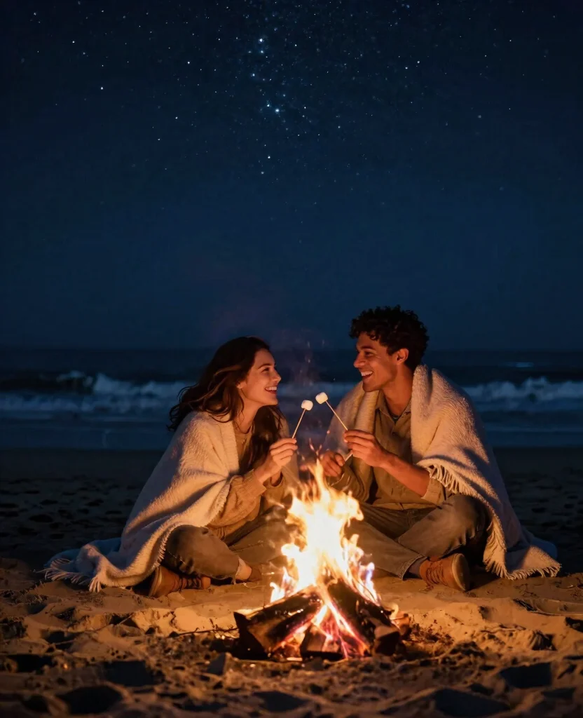 Unforgettable Adventure Honeymoon Activities for Thrill-Seekers to Ignite Your Love - 10. Beach Bonfire Under the Stars 1