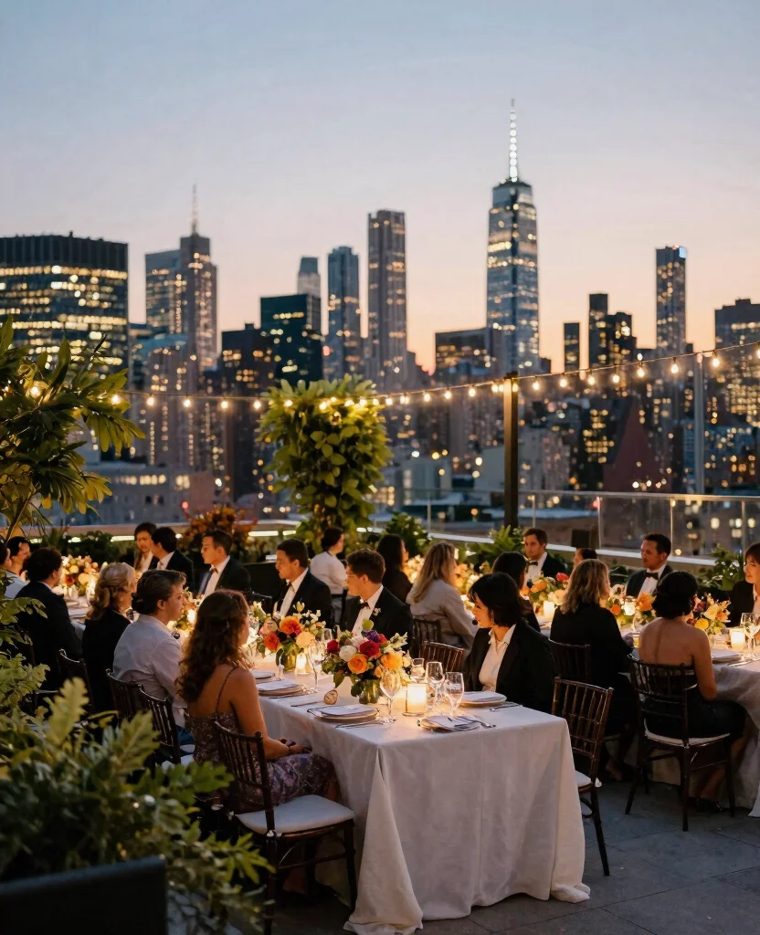 Unforgettable Luxury Destination Wedding Venues for a Dreamy Celebration - 5. Glamorous Rooftop Celebration in New York City 1