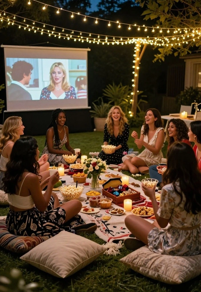 25 Unique Bridal Shower Themes That Will Leave Guests Talking (You Won't Believe #18!) - 6. Movie Night Under the Stars 1